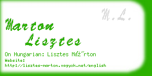 marton lisztes business card